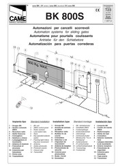 CAME BK 800S Manual