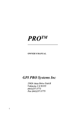 GPI PRO SLED II Owner's Manual