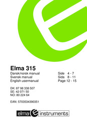 Elma Instruments Elma 315 User Manual