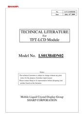 Sharp LS013B4DN02 Technical Literature