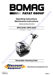 Fayat Bomag BPR 25/50 Operating Instructions, Maintenance Instructions