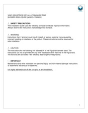 VIGO VG06031 Installation Manual