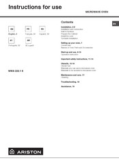 Ariston MWA 222.1 X Instructions For Use Manual