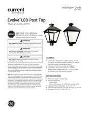 GE current Evolve LED Post Top Series Installation Manual