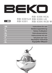Beko RBI 6306 HCA Instructions For Use Manual