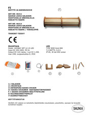 Saunia 46311 Installation And Operation Manual