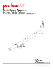 peerless-AV PSTA-028-W Installation And Assembly Manual