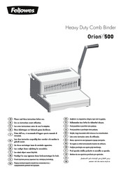 Fellowes Orion 500 Instructions Manual