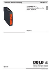 DOLD SAFEMASTER C UG 6970 Operating Instructions Manual