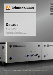 Lehmannaudio Decade Series Manual