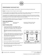 Signature Hardware Freestanding Tub Faucet Set Installation Instructions