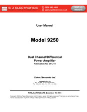 Tabor Electronics 9250 User Manual
