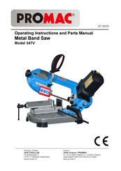 Promac 347V Operating Instructions And Parts Manual