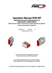 FMS RTM MP EMGZ443MP.T Operation Manual