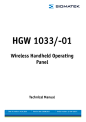 SIGMATEK HGW 1033-01 Technical Manual