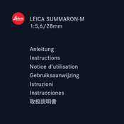 Leica SUMMARON-M 1:5,6/28mm Instructions Manual