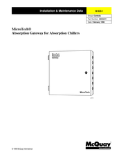 McQuay MicroTech MAG Installation & Maintenance Data