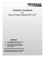 Generac Power Systems GenTran 6375 Installation Manuallines