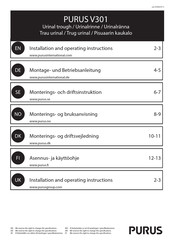Purus V301 Installation And Operating Instructions Manual