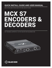 Black Box MCX S7 Series Quick Install Manual And User Manual