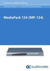 AudioCodes MediaPack 1 Series Hardware Installation Manual
