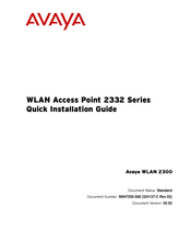 Avaya WLAN 2332-A4 Quick Installation Manual
