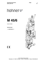 Hohner M 45/6 Operating Instructions And Spare Parts List