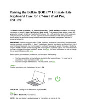 Belkin QODE Ultimate Lite F5L192 Quick Start Manual