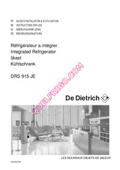 DeDietrich DRS 915 JE Instructions For Use Manual