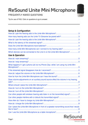 ReSound Unite Mini Microphone Frequently Asked Questions Manual
