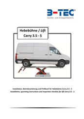 b-tec Carry 3.5 - S Installation, Operating Instructions And Inspection Checklist