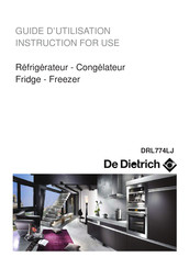 DeDietrich DRL774LJ Instructions For Use Manual