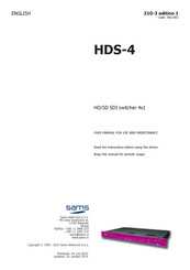 Sams HDS-4 User Manual For Use And Maintenance