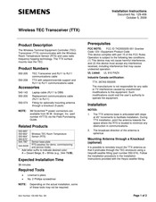 Siemens Wireless TEC Transceiver Installation Instructions