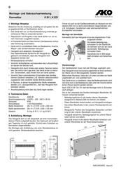 AKO K 811 Installation And Operating Instructions Manual