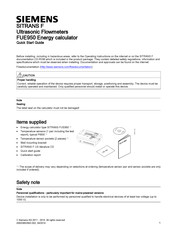 Siemens SITRANS F FUE950 Quick Start Manual