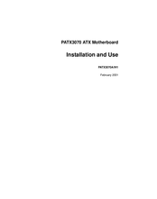 Motorola PATX3070 Series Installation And Use Manual