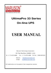 Maruson UltimaPro 33 HV 15K User Manual