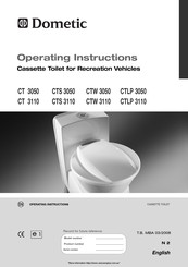 Dometic CT 3050 Operating Instructions Manual
