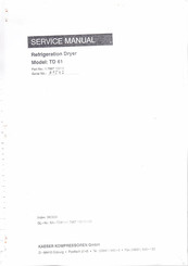 KAESER TD 61 Service Manual