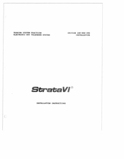 Toshiba Strata VI Series Installation Instructions Manual