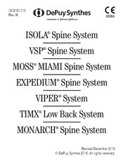 Johnson & Johnson DePuy Synthes ISOLA Spine System Manual