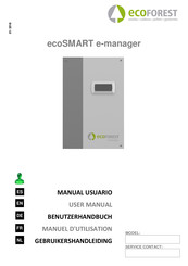 ecoFOREST ecoSMART e-manager User Manual