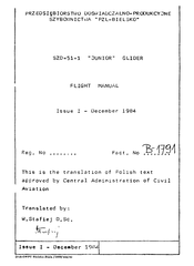 PZL Bielsko Junior SZD-51-1 Flight Manual