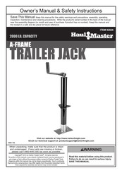 HAUL MASTER 2000 LB. A-Frame Trailer Jack Owner's Manual & Safety Instructions