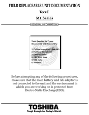 Toshiba Tecra M1 Series Field Replaceable Unit Documentation