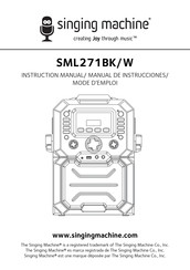 The Singing Machine SML271BK/W Nstruction Manual