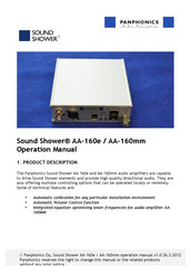 Panphonics Sound Shower AA-160e Operation Manual