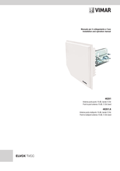 Vimar ELVOX 46261.A Installation And Operation Manual