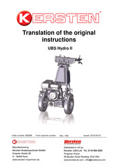 Kersten UBS Hydro II Translation Of The Original Instructions
